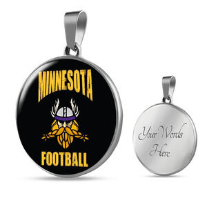 Minnesota Circle Pendant Football Fan NecklaceCircle Pendant Necklace Stainless